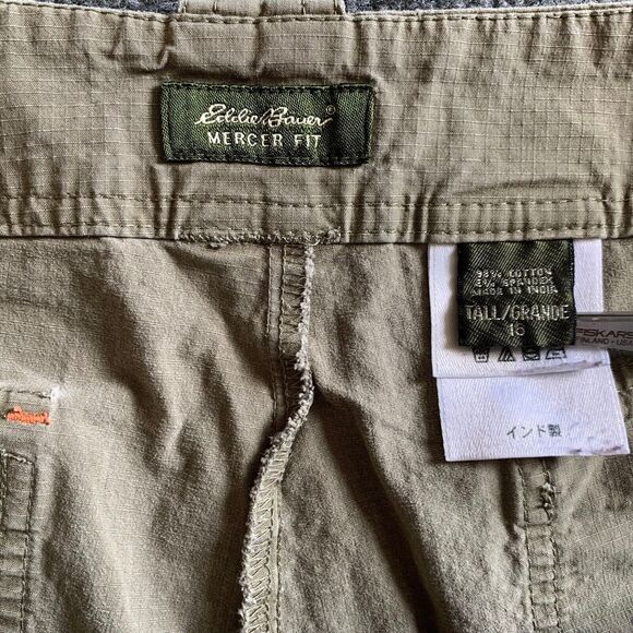 Eddie Bauer Hiking Shorts Women 16 Tall Mercer Fit Ripstop Fabric Olive - Picture 14 of 16